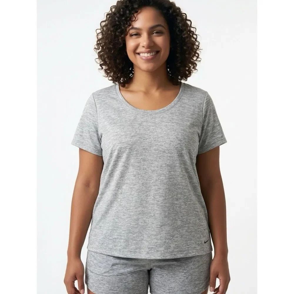 NIKE | Dri Fit Gray Space Dye Short Sleeve Scoopneck Tee Women’s Size X-Large